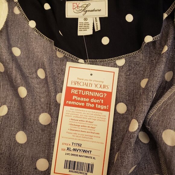 Especially Yours Womens Blue & White Polka Dot Jacket Dress, Plus Size, XL - Picture 10 of 13